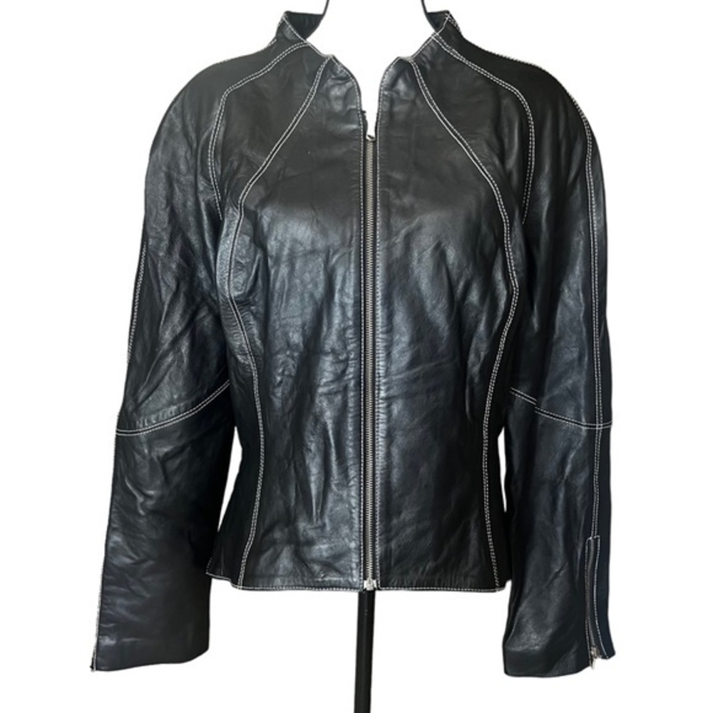 Leather soft leather corset back jacket size large